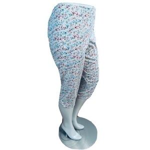 Covington Floral Capri Pants Capris Flowers Stretch Side Zip 16 Petite